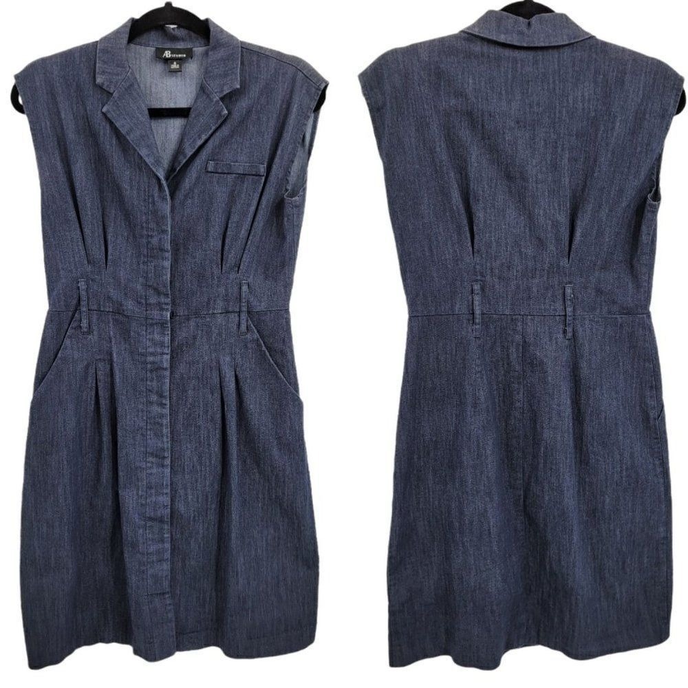 Vtg 90s Coastal Cowgirl Pinafore Denim‎ Mini Jean Dress Sz 6 Stretch Country - Picture 10 of 10